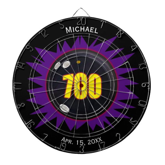 Cible De Fléchettes Bowling's 700 Series, Personnalisez avec nom et da (Devant)
