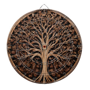 Cible De Fléchettes Brown Carved Australian Waratah Tree Print,