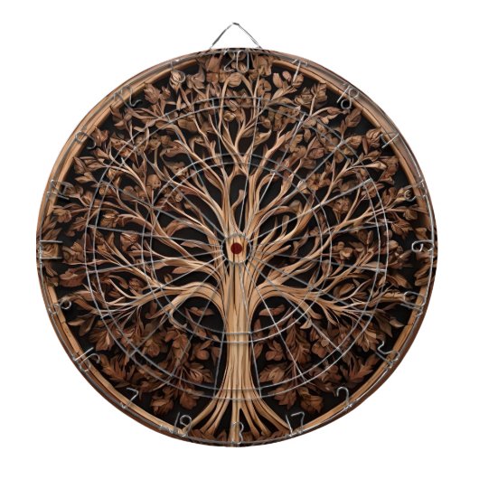 Cible De Fléchettes Brown Carved Australian Waratah Tree Print, (Devant)