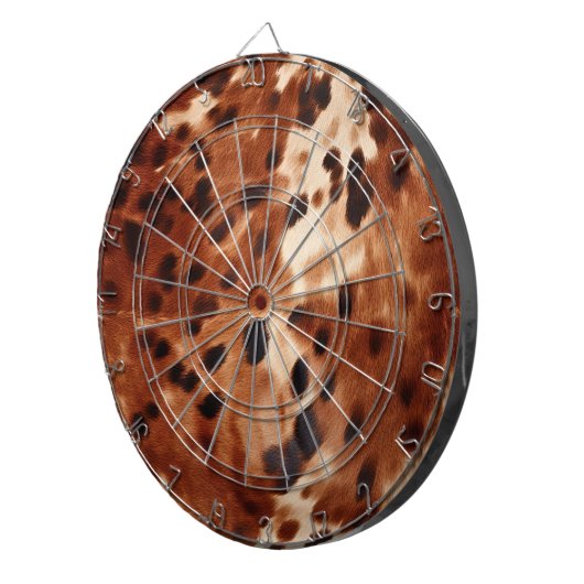 Cible De Fléchettes Brown noir crème Faux cowhide (Devant droit)