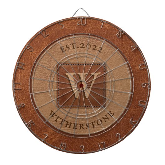 Cible De Fléchettes Brun Cuir Ton Ton Chestnut (Devant)