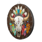 Cible De Fléchettes Buffalo Skull Native American Emblem (Devant droit)