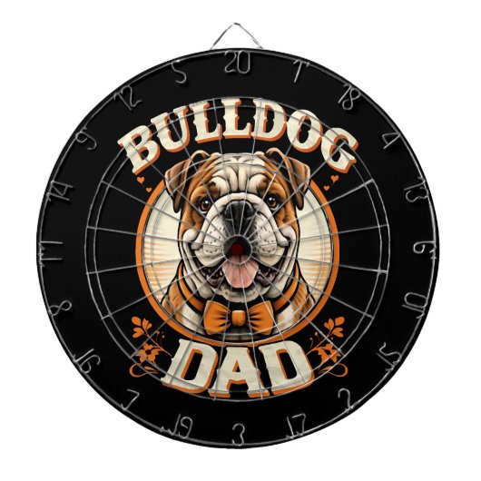Cible De Fléchettes Bulldog Dad – Cute Vintage Bulldog Father’s Day (Devant)