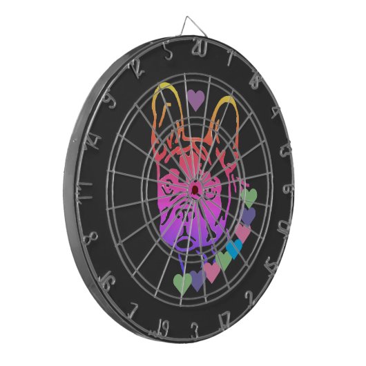 Cible De Fléchettes Bulldog français avec collier (Devant gauche)