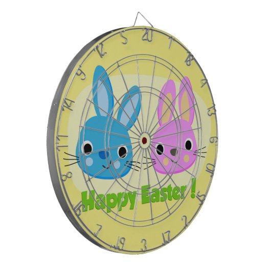 CIBLE DE FLÉCHETTES BUNNIES "HAPPY EASTER" (Devant gauche)