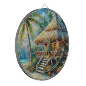 Cible De Fléchettes Cabane Tropicale Noël Palm Tree Beach Lumières (Devant gauche)