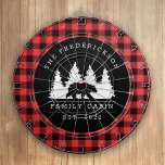 Cible De Fléchettes Cabine de la forêt d'ours de bison à plat personna<br><div class="desc">Ce design rustique personnalisé est le choix idéal pour votre cabine en famille.</div>