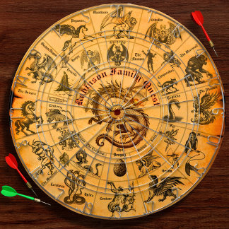Cible De Fléchettes Cadeau personnalisé Imaginaire Vintage Famille Cre