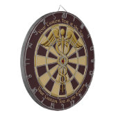Cible De Fléchettes Caduceus de serpent double en or avec texte person (Devant gauche)