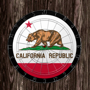 Cible De Fléchettes California Flag Dartboard & California /game board