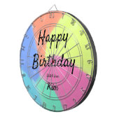 Cible De Fléchettes calligraphie simple et minimale joyeux anniversair (Devant droit)