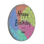 Cible De Fléchettes calligraphie simple et minimale joyeux anniversair (Devant gauche)