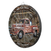 Cible De Fléchettes Camion Rouge Antique Dans Une Étoile Rustique (Devant droit)