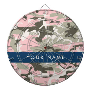 Cible De Fléchettes Camouflage rose et vert Votre nom Personnalisez