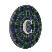Cible De Fléchettes Campbell Tartan Plaid Monogrammé (Devant gauche)