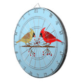 Cible De Fléchettes Cardinaux de Noël mignons et baies rouges (Devant droit)