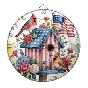 Cible De Fléchettes Cardinaux patriotiques & Fleurs Americana Été