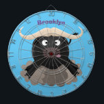 Cible De Fléchettes Caricature amusante de buffle d'eau courante<br><div class="desc">Amusement du buffle d'eau ! Tout droit sorti d'un safari,  ce design présente un bison ridicule de style dessin animé.</div>