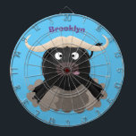 Cible De Fléchettes Caricature amusante de buffle d'eau courante<br><div class="desc">Amusement du buffle d'eau ! Tout droit sorti d'un safari,  ce design présente un bison ridicule de style dessin animé.</div>