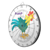 Cible De Fléchettes Caricature amusante du coq à rames (Devant droit)