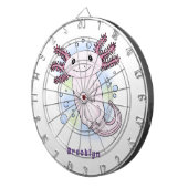 Cible De Fléchettes Caricature axolotl rose adorable (Devant droit)