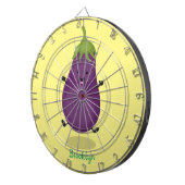 Cible De Fléchettes Caricature d'aubergine d'aubergine joliment heureu (Devant droit)