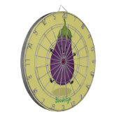 Cible De Fléchettes Caricature d'aubergine d'aubergine joliment heureu (Devant gauche)