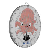 Cible De Fléchettes Caricature de bébé pieuvre rose mignonne humour (Devant gauche)