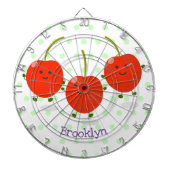 Cible De Fléchettes Caricature de cerises rouges à sauter mûr (Devant)