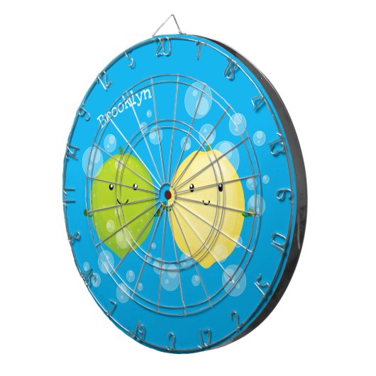 Cible De Fléchettes Caricature de chaux de citron joyeux (Devant droit)