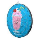 Cible De Fléchettes Caricature de crème glacée de fraise mignonne (Devant droit)