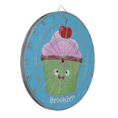 Cible De Fléchettes Caricature de cupcake joyeux (Devant gauche)