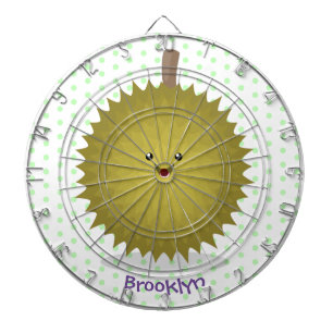 Cible De Fléchettes Caricature de durian joyeux