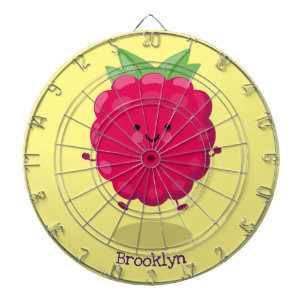Cible De Fléchettes Caricature de framboise très heureuse