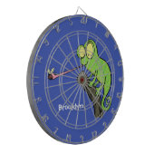 Cible De Fléchettes Caricature de lézard de caméléon vert joyeux (Devant gauche)