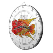 Cible De Fléchettes Caricature de poisson cichlide à fleur (Devant droit)