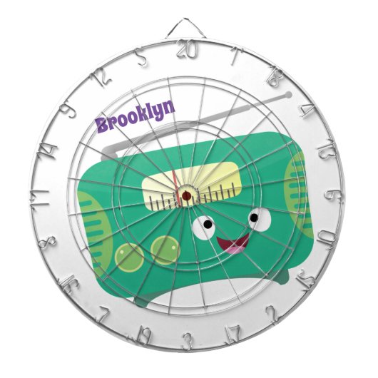 Cible De Fléchettes Caricature de radio rétro amusante (Devant)