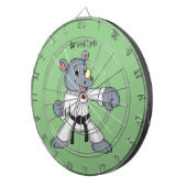 Cible De Fléchettes Caricature de rhino kung fu (Devant droit)