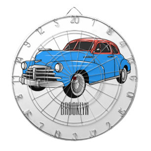 Cible De Fléchettes Caricature de voiture classique 1948