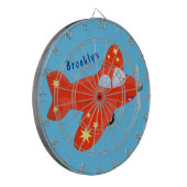 Cible De Fléchettes Caricature de vol d'avion rouge mignon (Devant gauche)