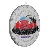 Cible De Fléchettes Caricature d'hovercraft rouge joyeux (Devant gauche)