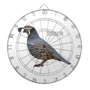 Cible De Fléchettes Caricature d'oiseau de caille de Californie