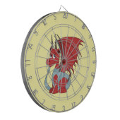 Cible De Fléchettes Caricature Dragon Rouge (Devant gauche)