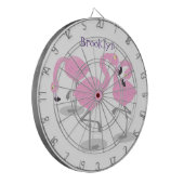 Cible De Fléchettes Caricature en trio flamand rose mou (Devant gauche)