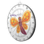 Cible De Fléchettes Caricature joli papillon orange (Devant droit)