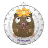 Cible De Fléchettes Caricature joyeuse de cobaye mignonne (Devant)