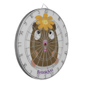 Cible De Fléchettes Caricature joyeuse de cobaye mignonne (Devant gauche)