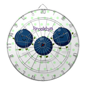 Cible De Fléchettes Caricature mignonne de bleuets violets