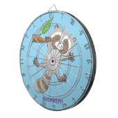 Cible De Fléchettes Caricature pour bébé au raton laveur joyeux (Devant droit)