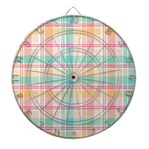 Cible De Fléchettes Carreaux Vichy Multicolores